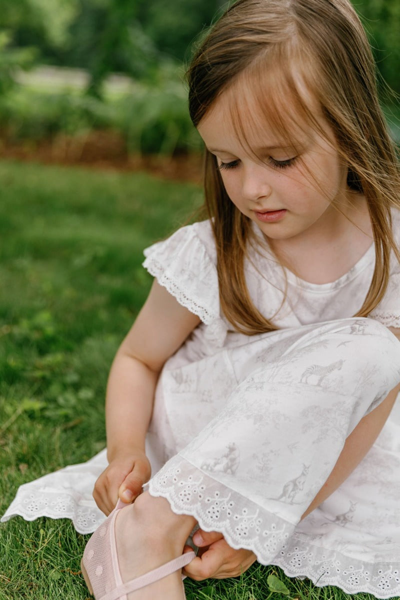 House of Holly Flutter Broderie Dress - Wild Toile Grey - 2-3Y