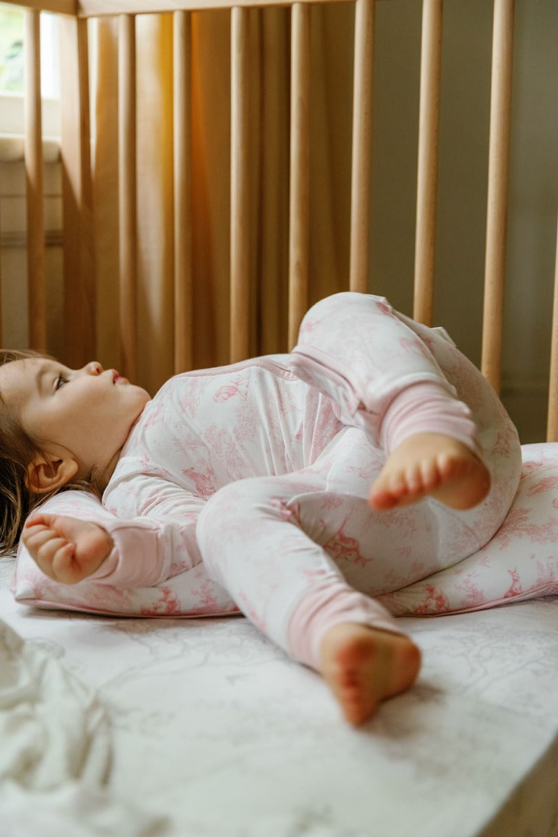 House of Holly Zip Sleepsuit - Wild Toile Pink