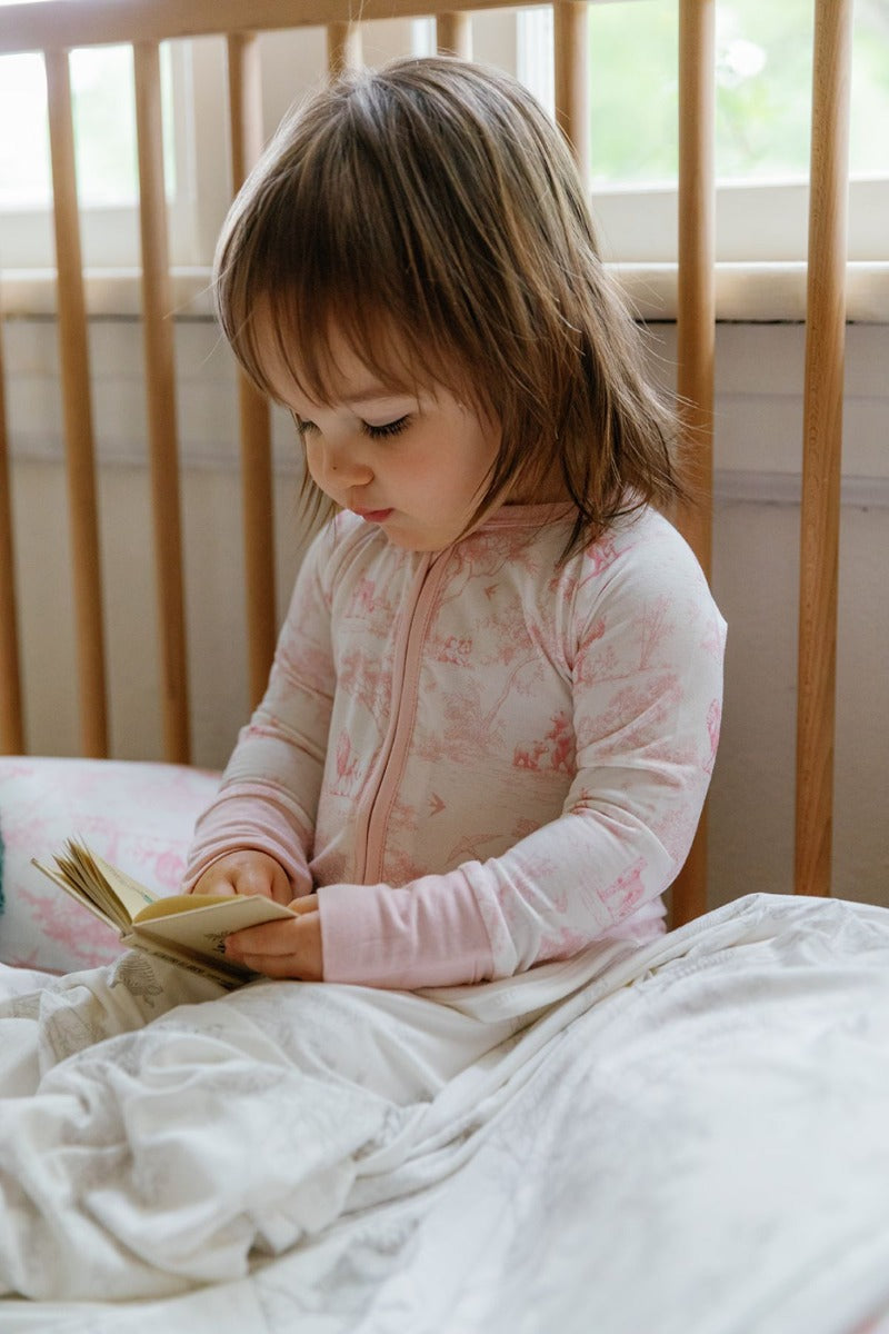 House of Holly Zip Sleepsuit - Wild Toile Pink