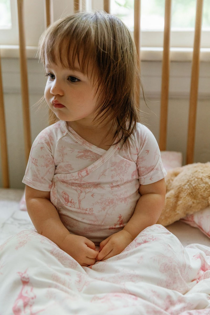 House of Holly Wrapover Onesie - Wild Toile Pink (3 Sizes)