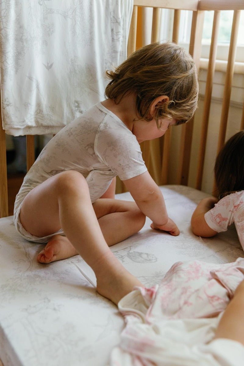 House of Holly Wrapover Onesie - Wild Toile Grey (3 Sizes)