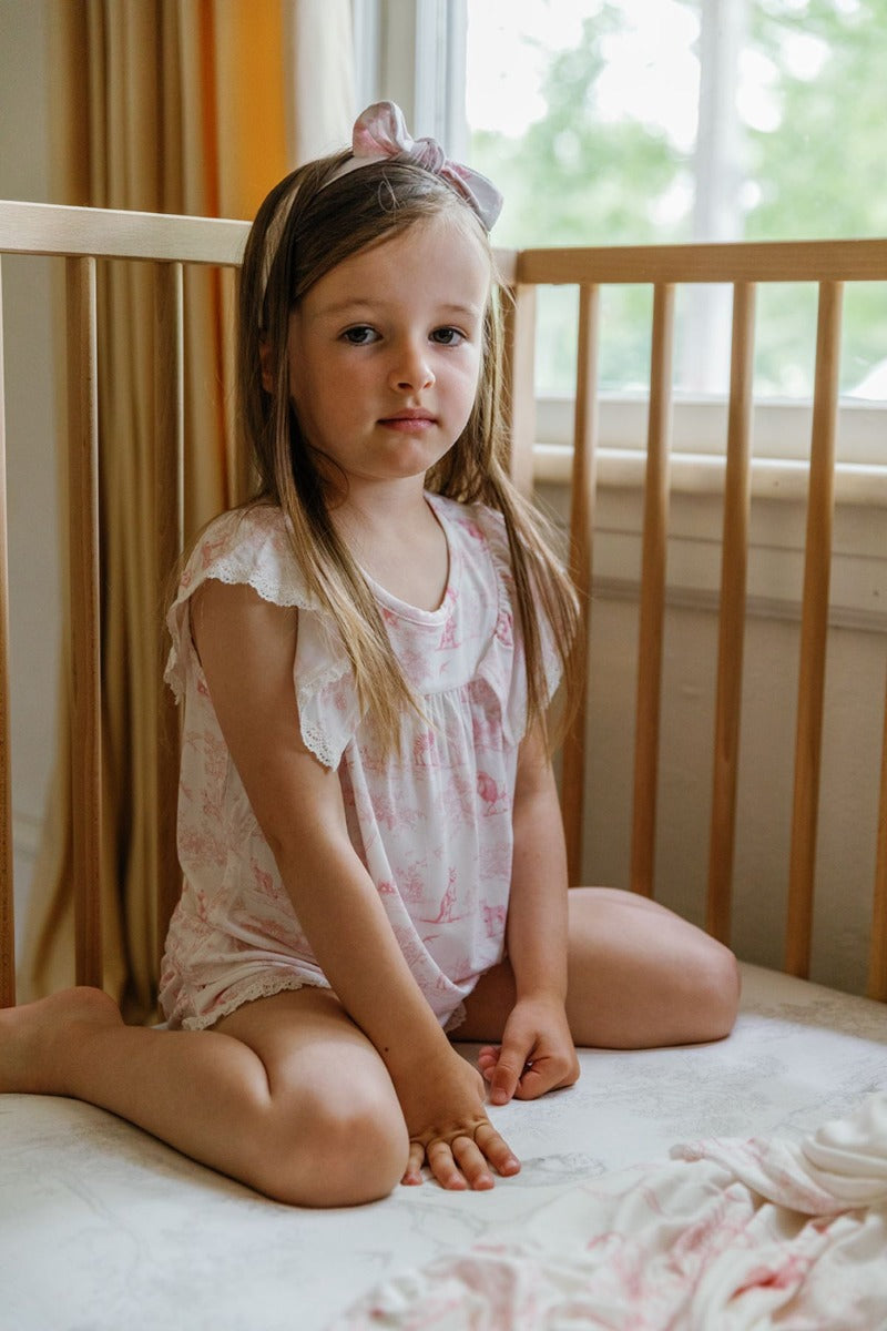 House of Holly Flutter T-Shirt and Shorts Broderie Set - Wild Toile Pink (2 Colors)