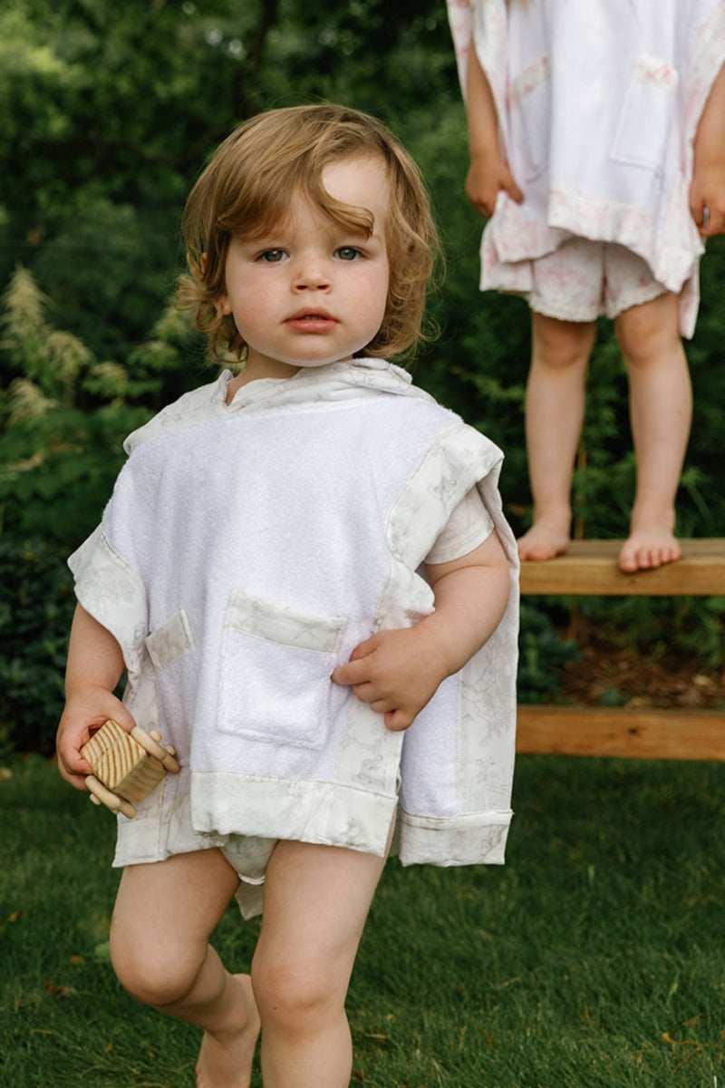 House of Holly Reversible Hooded Towel Poncho - Wild Toile Grey (2 Sizes)