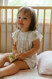 House of Holly Flutter Broderie Romper - Wild Toile Grey (4 Sizes)