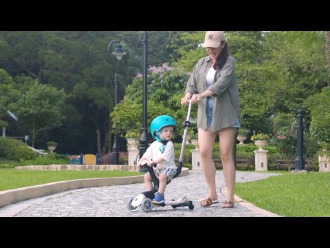 Globber GO•UP Deluxe Lights 360° Convertible Foldable Scooter (LED wheels) - Ecologic Coconut
