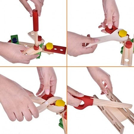 Portable Wooden Tool Box Building Set