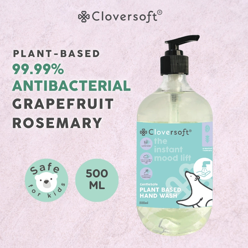 Cloversoft 99.99% Antibacterial Gel Hand Wash, 500ml - Grapefruit & Rosemary (Exp 04/27)