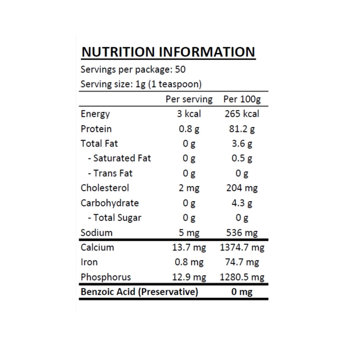 SG Homemade Ikan Bilis Powder, 50g (Exp 11/26)