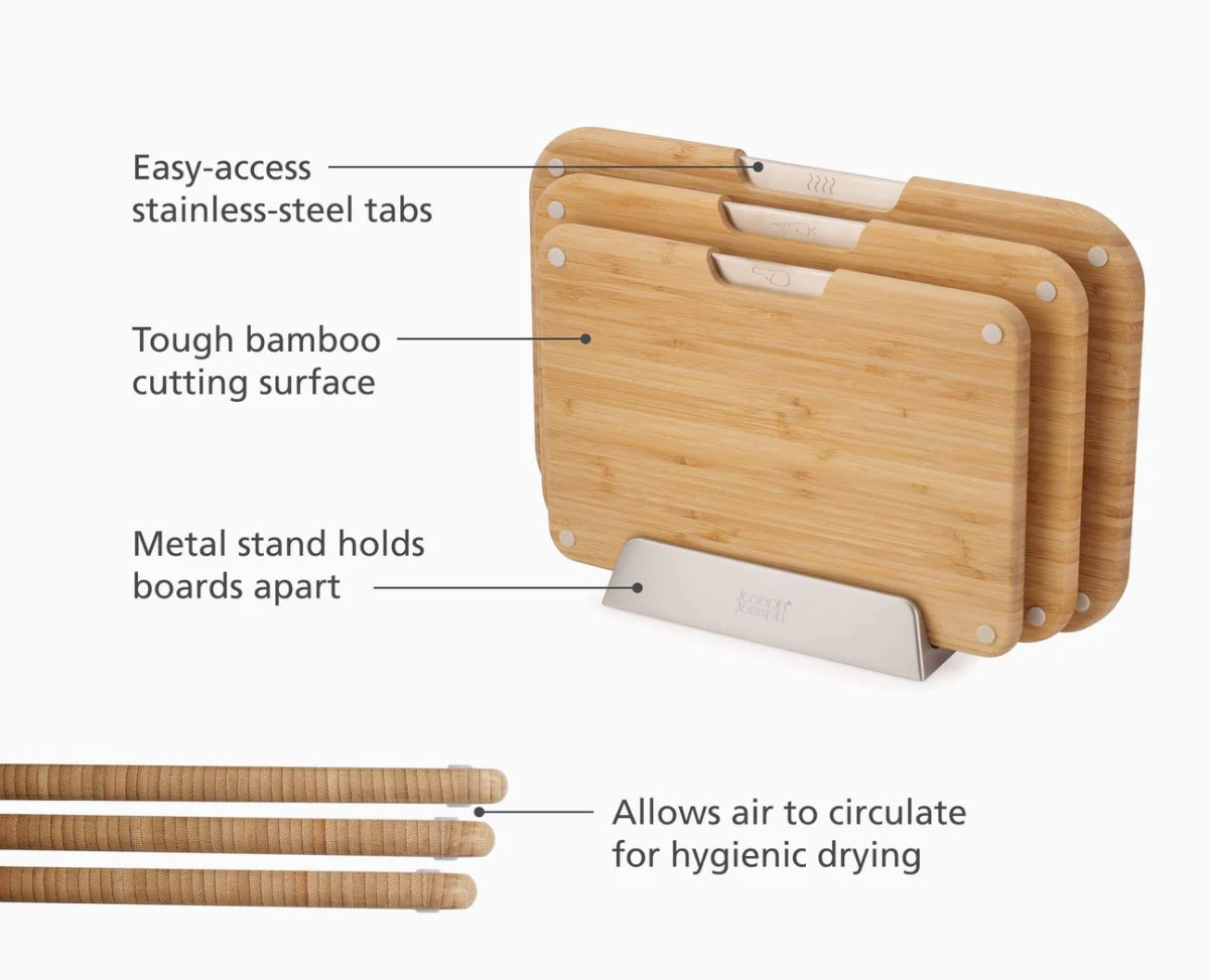 Joseph Joseph Nest Boards 3-piece Chopping Board Set - Bamboo