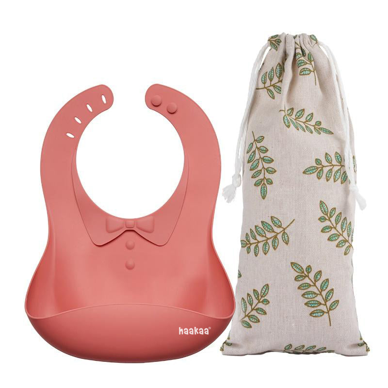 Haakaa Silicone Tuxedo Baby Bib (2 Colors) - Pupsik Singapore