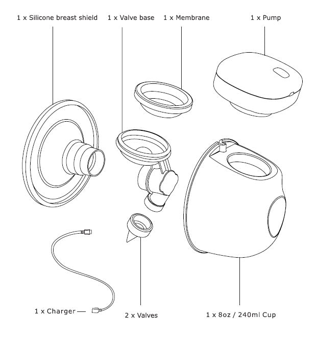 Youha The Ins (Ava) Gen 1 Wearable Handsfree Breast Pump w/ Bluetooth App (2 Sizes) - Pupsik Singapore