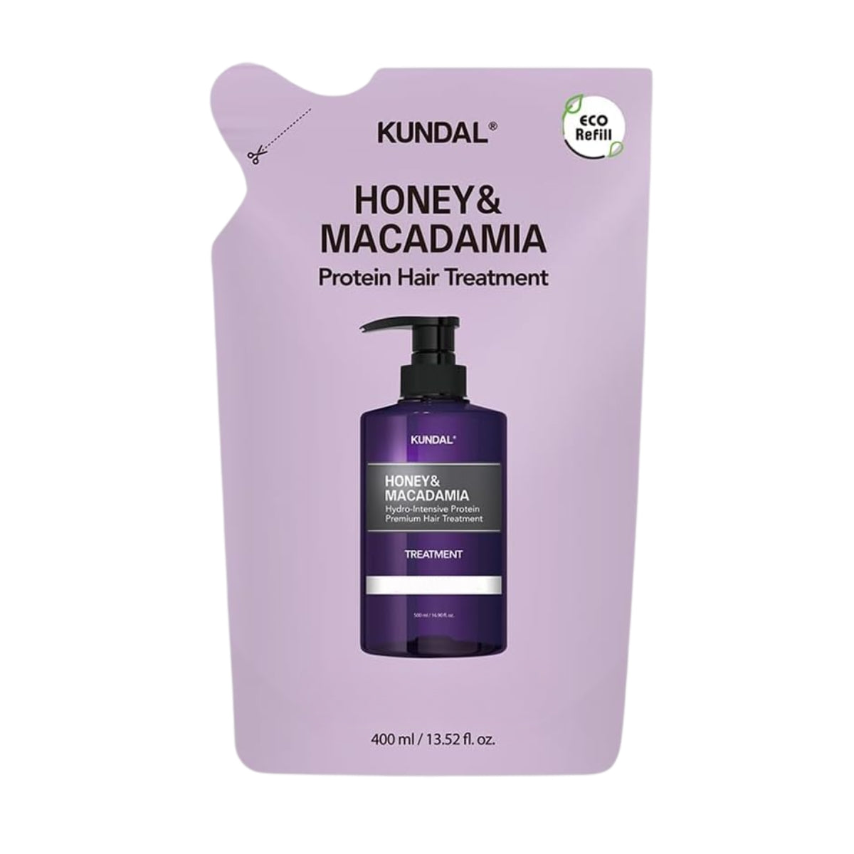 Kundal Honey & Macadamia Protein Hair Treatment, 400ml Refill Bag - Ylang Ylang (Exp 07/27)
