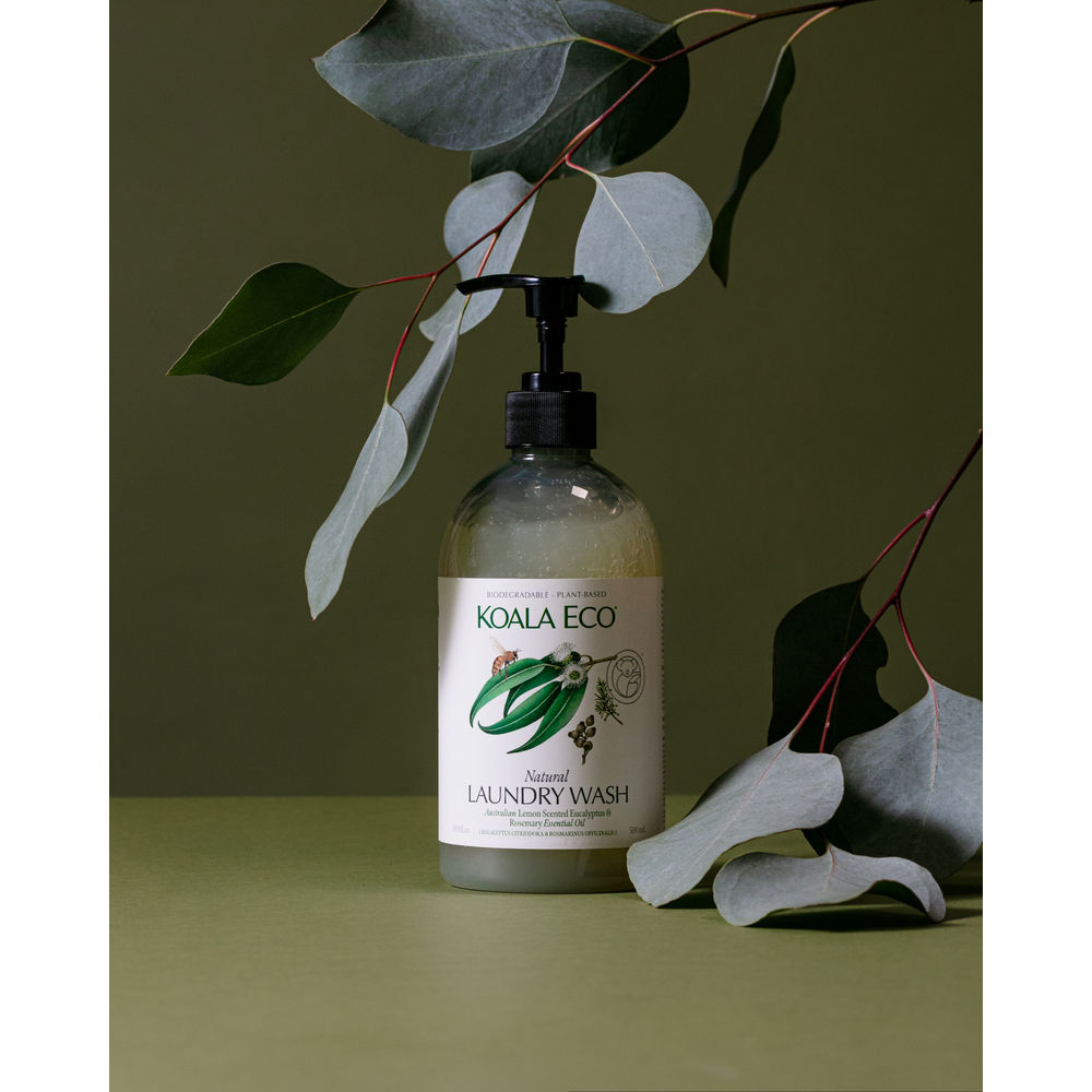 Koala Eco Natural Laundry Wash, 500ml - Lemon Scented Eucalyptus & Rosemary Essential Oil (Exp 07/27)