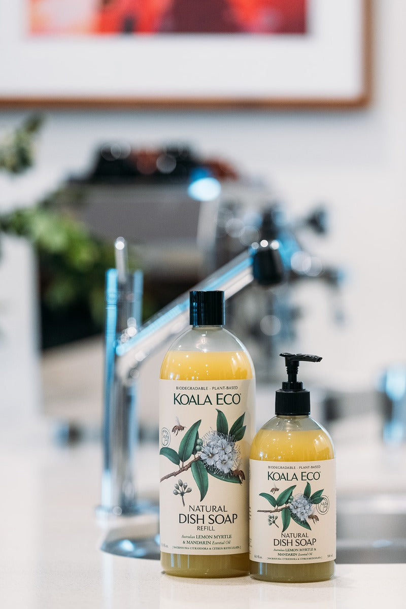 Koala Eco Natural Dish Soap, 1L Refill - Lemon Myrtle & Mandarin Essential Oil (Exp 07/27)