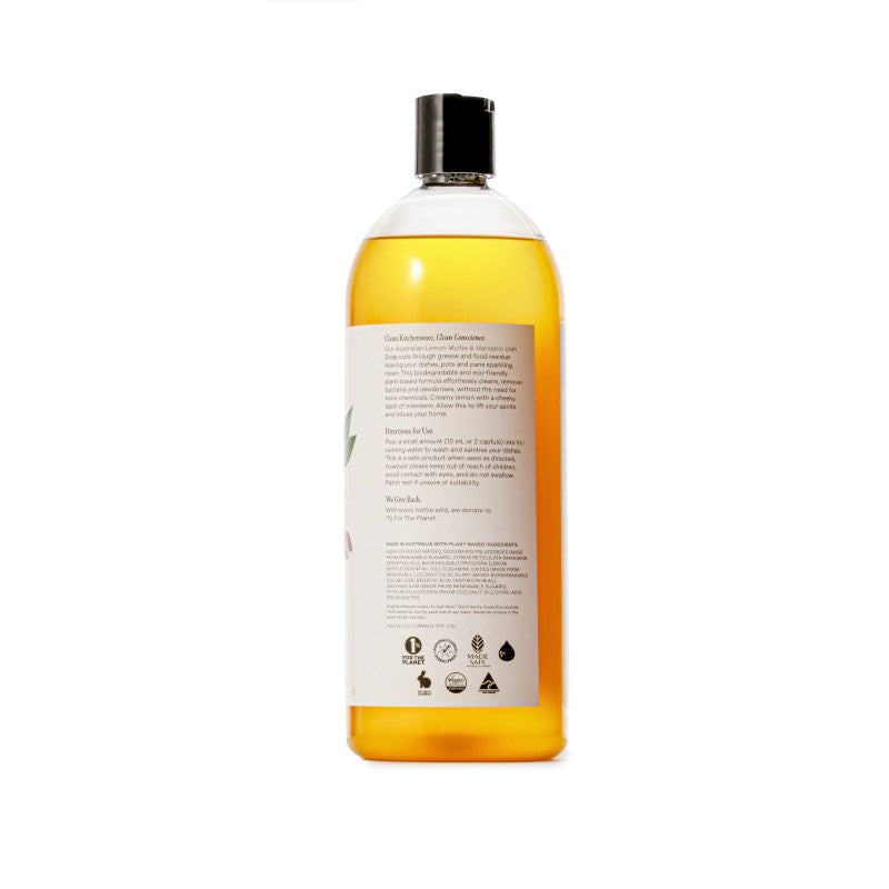 Koala Eco Natural Dish Soap, 1L Refill - Lemon Myrtle & Mandarin Essential Oil (Exp 07/27)