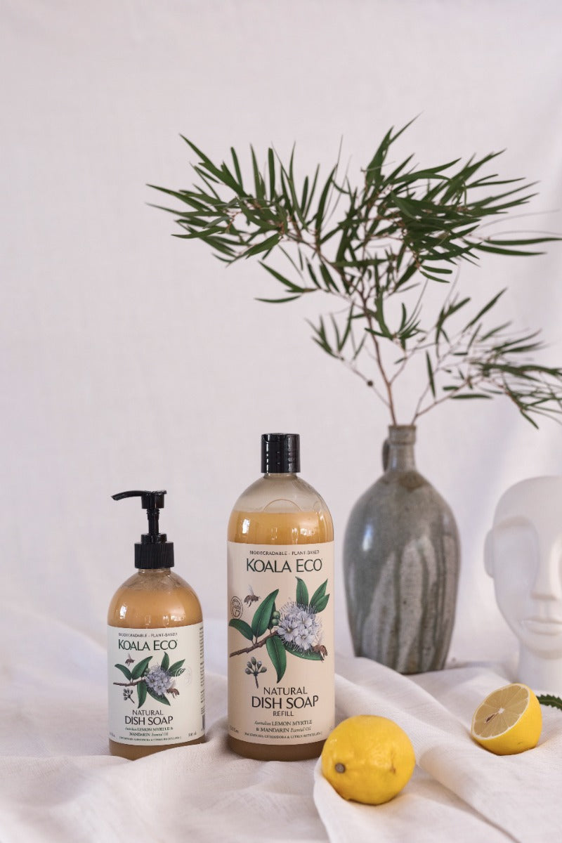 Koala Eco Natural Dish Soap, 1L Refill - Lemon Myrtle & Mandarin Essential Oil (Exp 07/27)