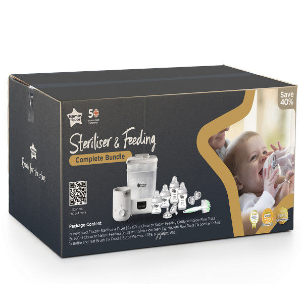 Tommee Tippee Steriliser & Feeding Complete Bundle (+ Free Jujube Bag)