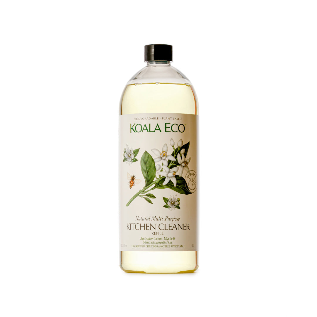 Koala Eco Natural Multi-Purpose Kitchen Cleaner, 1L Refill - Lemon Myrtle & Mandarin Essential Oil (Exp 03/27)