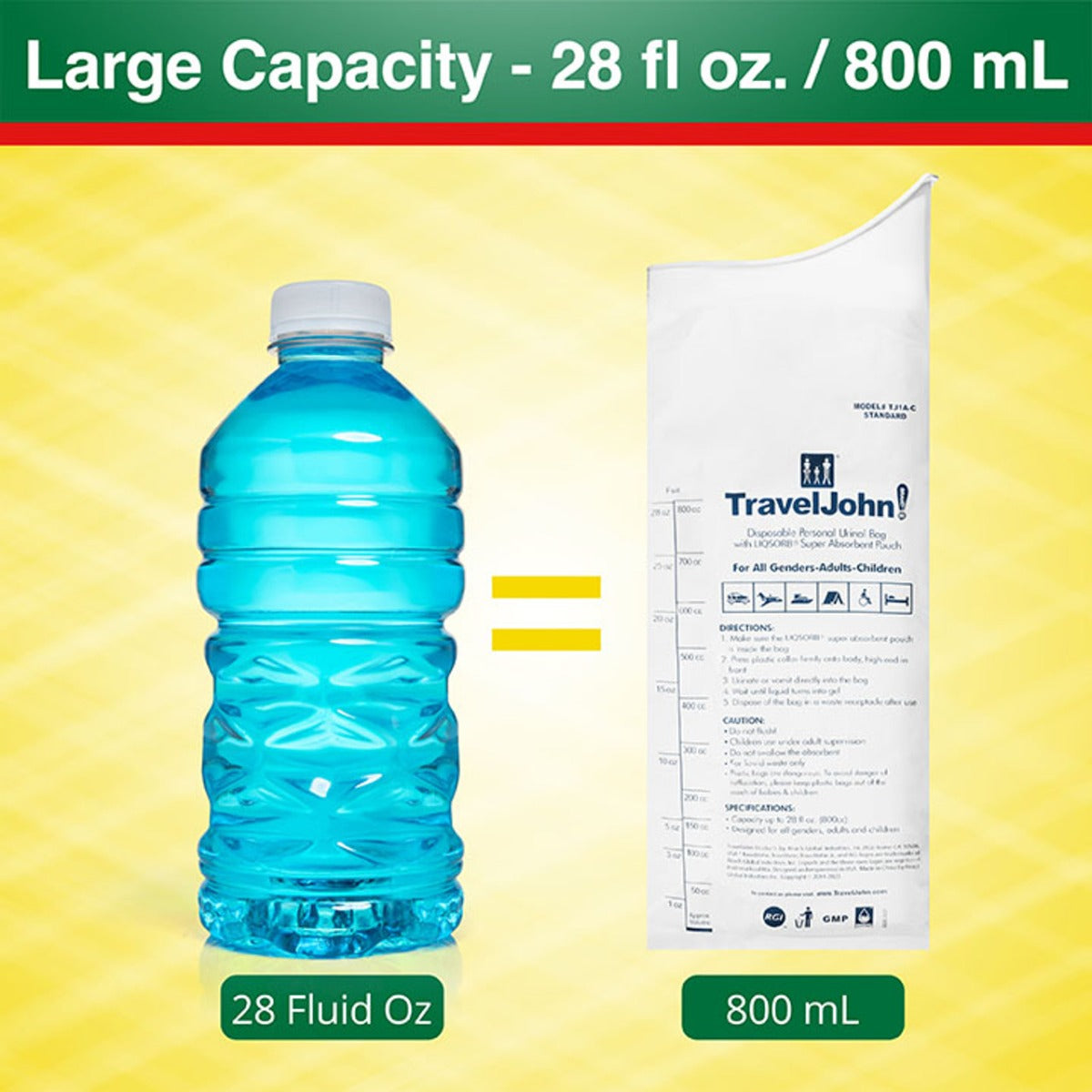 Travel John Disposable Urinal, 3-pack (TJ1A)