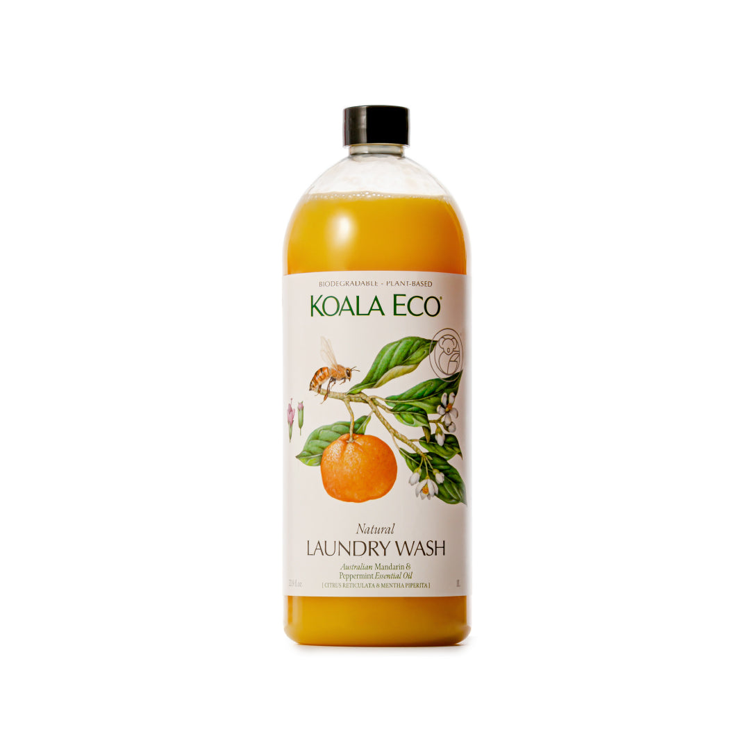 Koala Eco Natural Laundry Wash, 1L Refill - Mandarin & Peppermint Essential Oil (Exp 07/27)