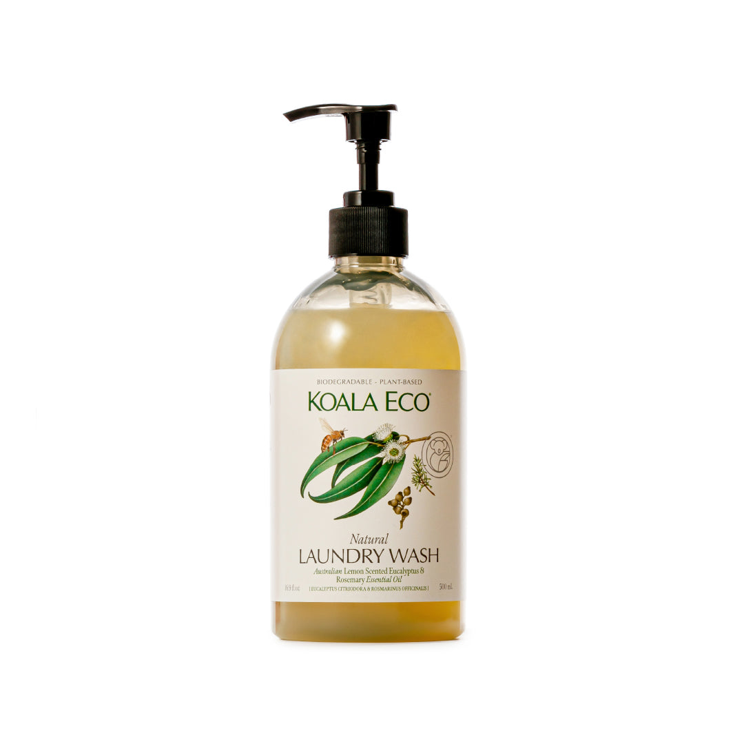 Koala Eco Natural Laundry Wash, 500ml - Lemon Scented Eucalyptus & Rosemary Essential Oil (Exp 07/27)