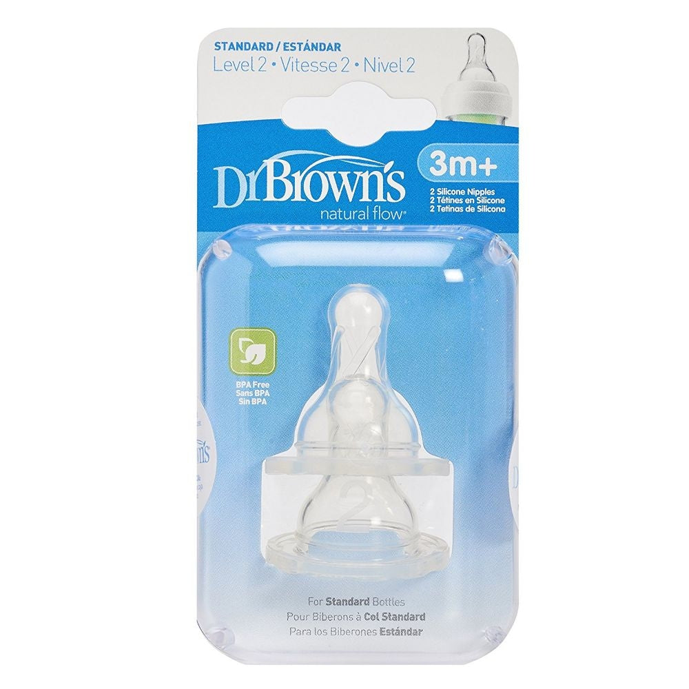 Dr. Brown's Natural Flow Teat (Narrow-Neck), 2pk (5 Sizes)