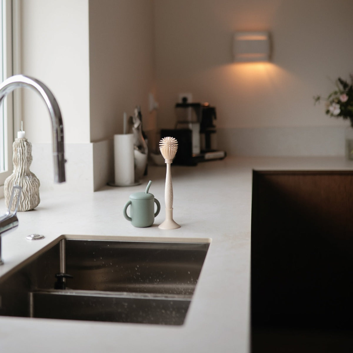 Mushie Silicone Baby Bottle Brush (3 Colors)