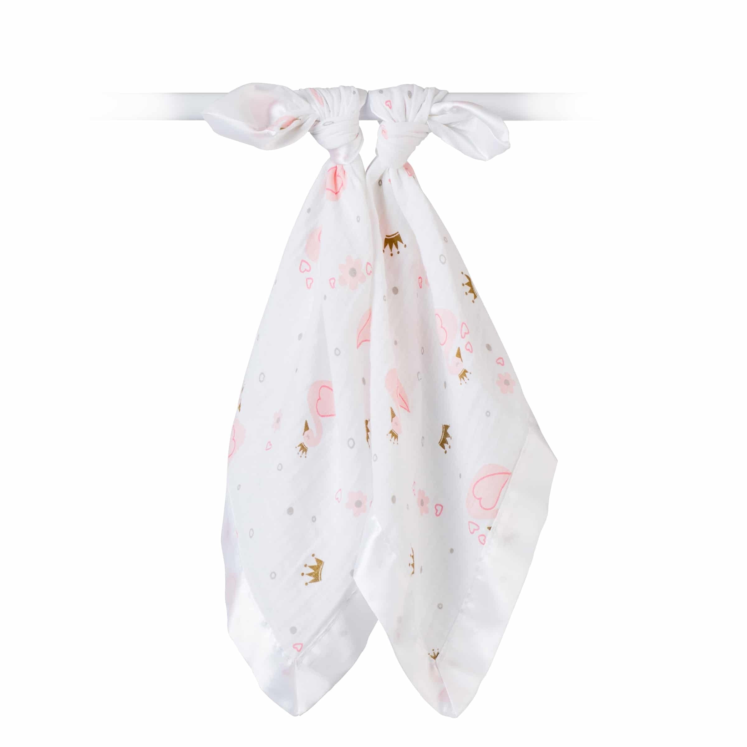 Lulujo Baby Muslin Security Blankets, 2pk (4 Designs)