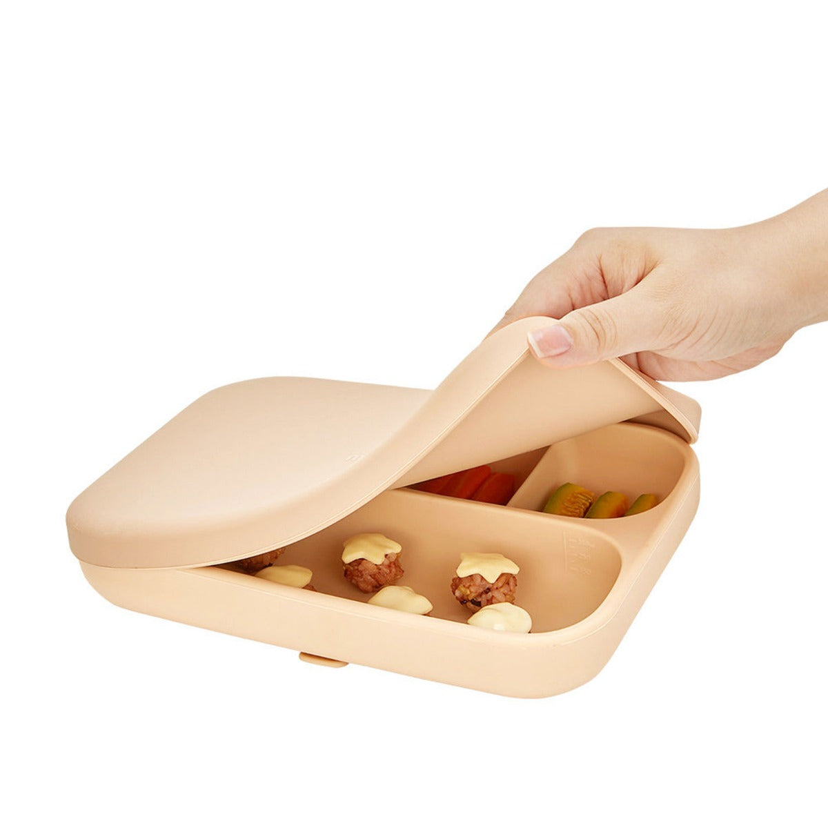 Moyuum Divided Silicone Tray Suction Plate with Lid - 3 Colours