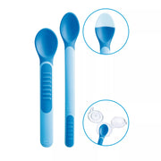 MAM Heat Sensitive Baby Feeding Spoons w/ Cover (2 Colors)