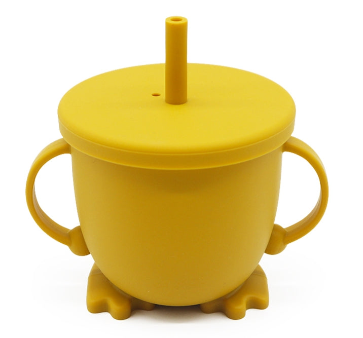 Biomom Happy Feet Silicone Straw Cup (5 Colours)