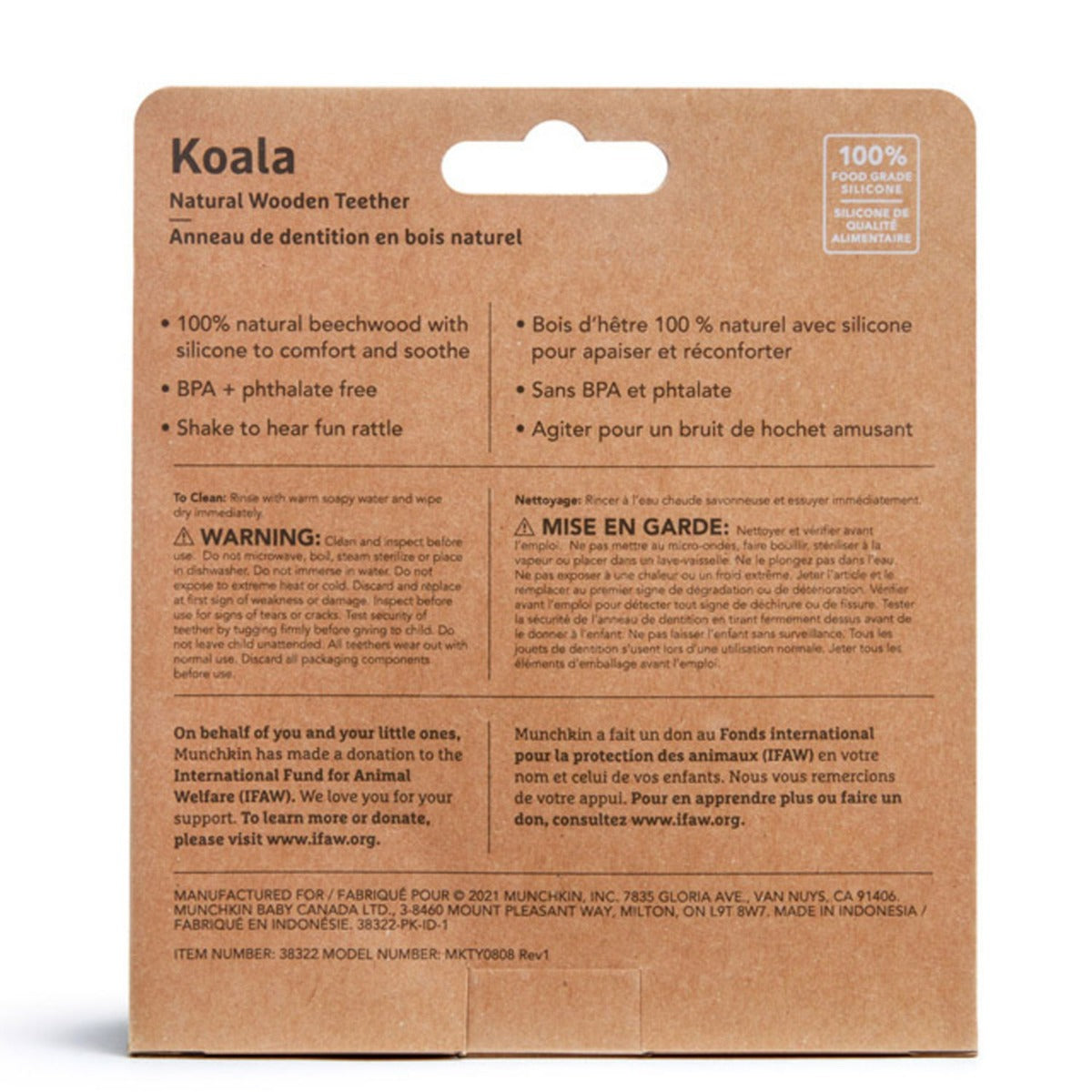 Munchkin WildLove Koala Natural Wooden Teether