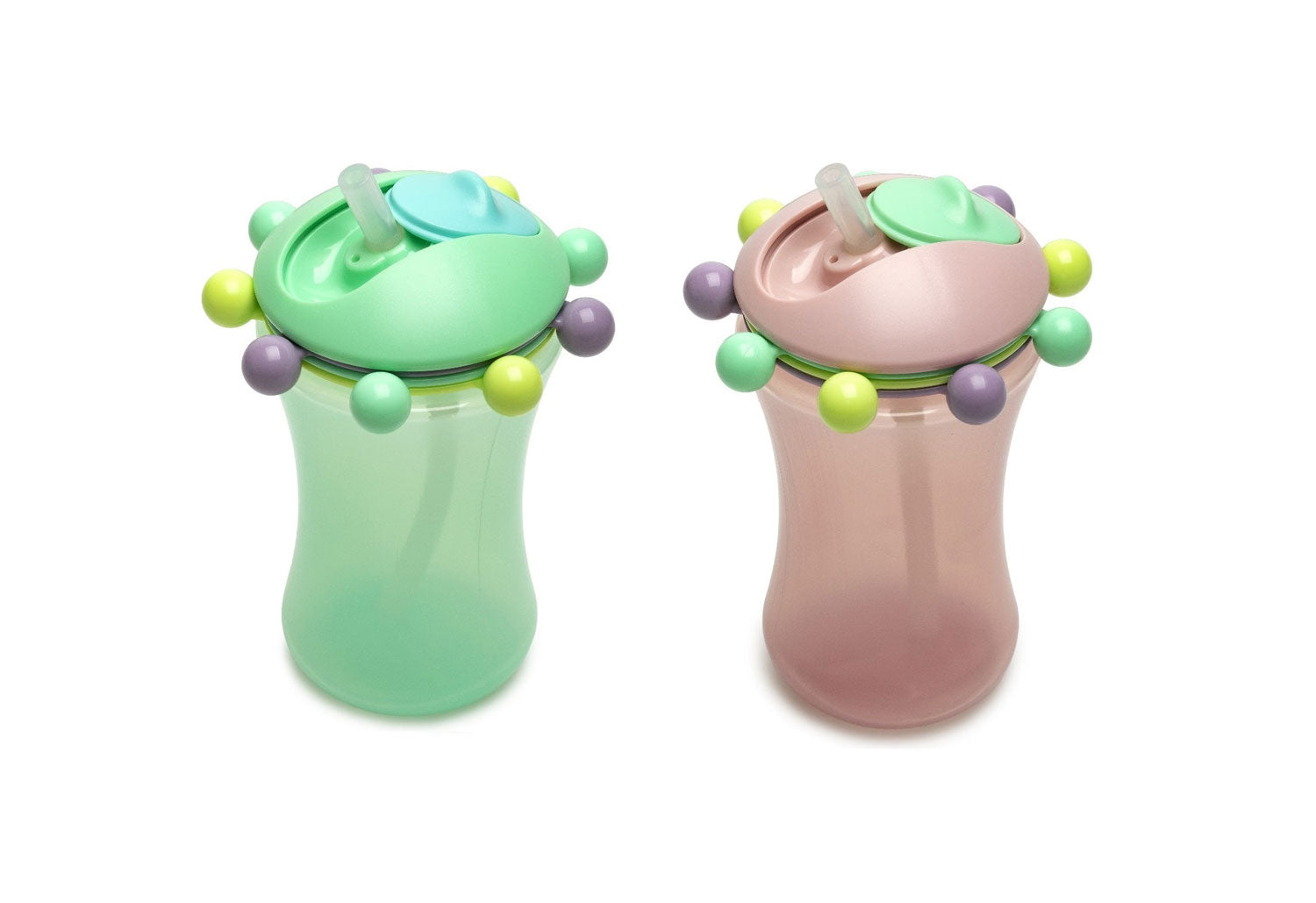 Meilii Sippy Cups, 340ml (2pk) - Mint Pink