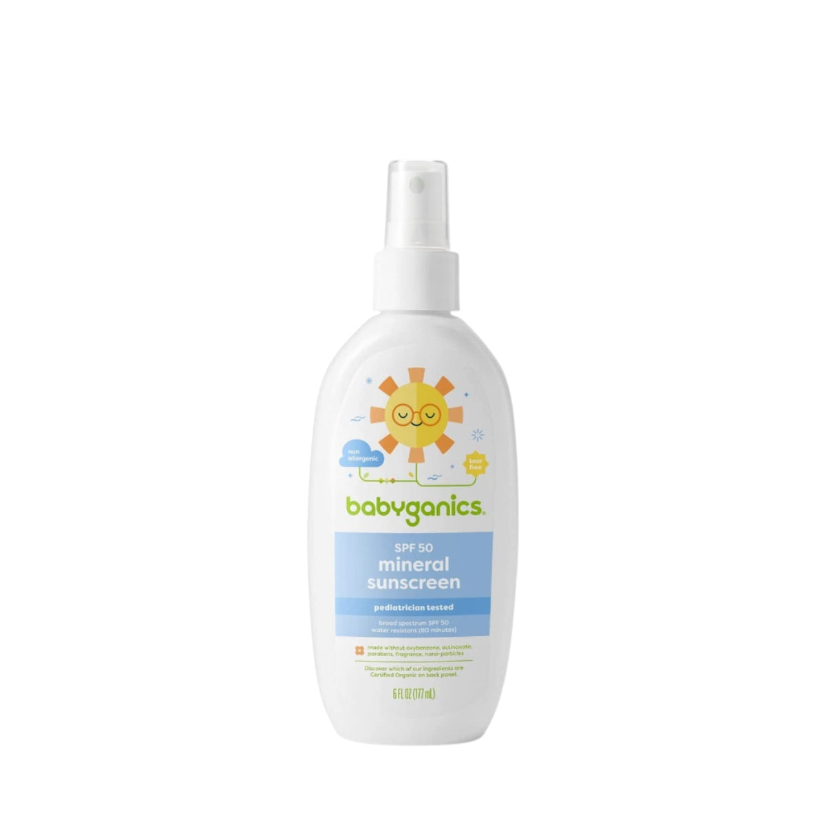 Babyganics SPF 50+ Baby Mineral Sunscreen Spray (6oz, 177ml) - exp 04/26
