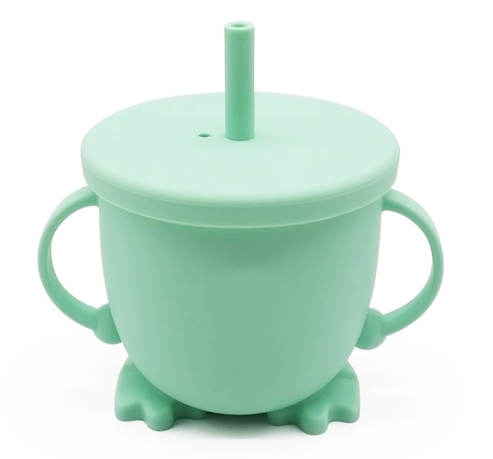 Biomom Happy Feet Silicone Straw Cup (5 Colours) - Pupsik Singapore