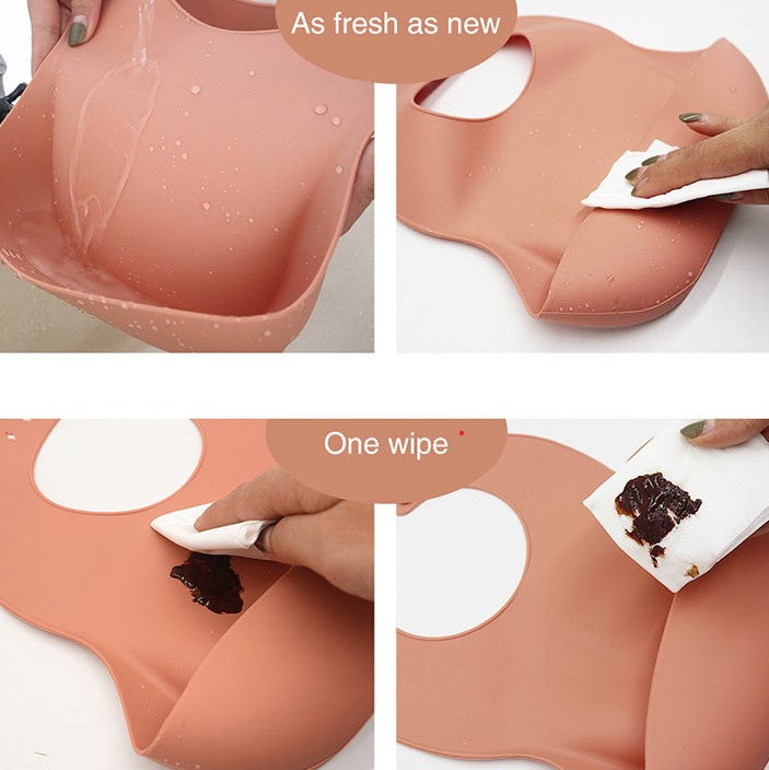 Biomom Silicone Plain Round Baby Bib (16 colors)