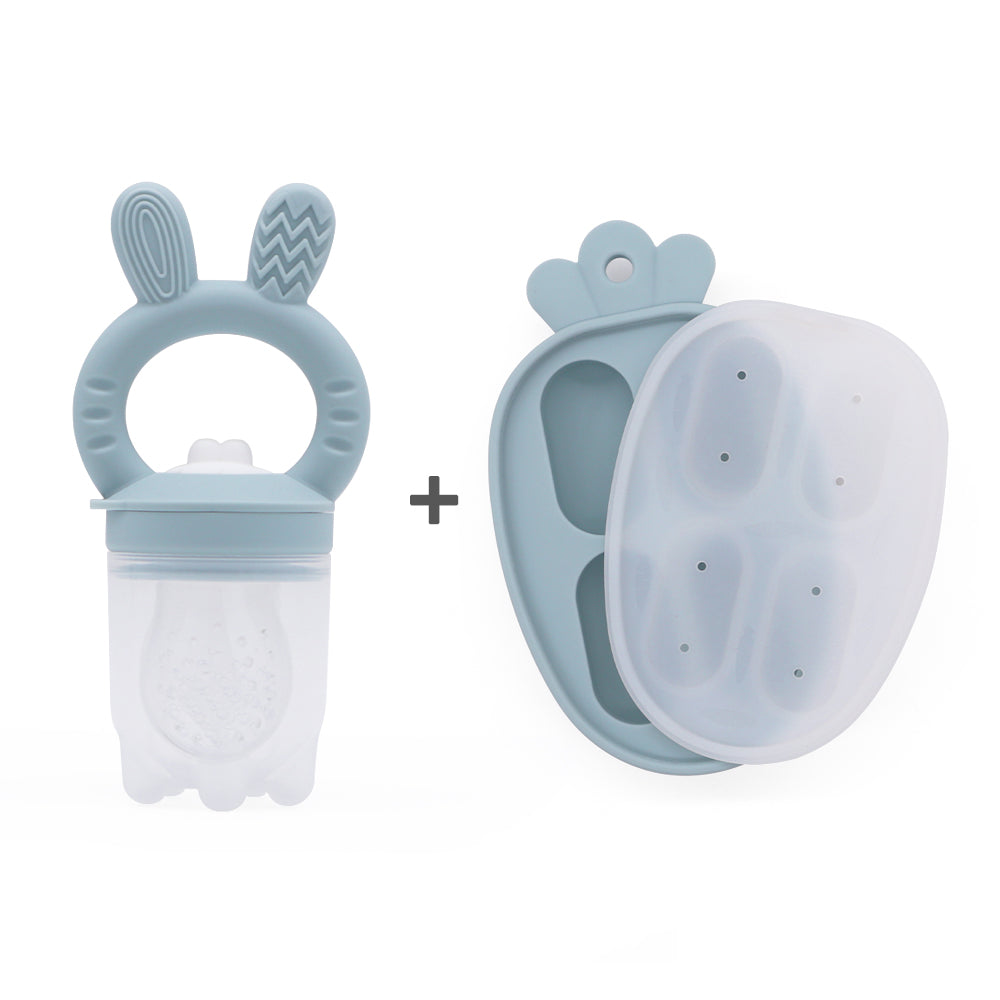 Biomom Bunny Feeder & Nibble Tray Set (6 Colors) - Pupsik Singapore