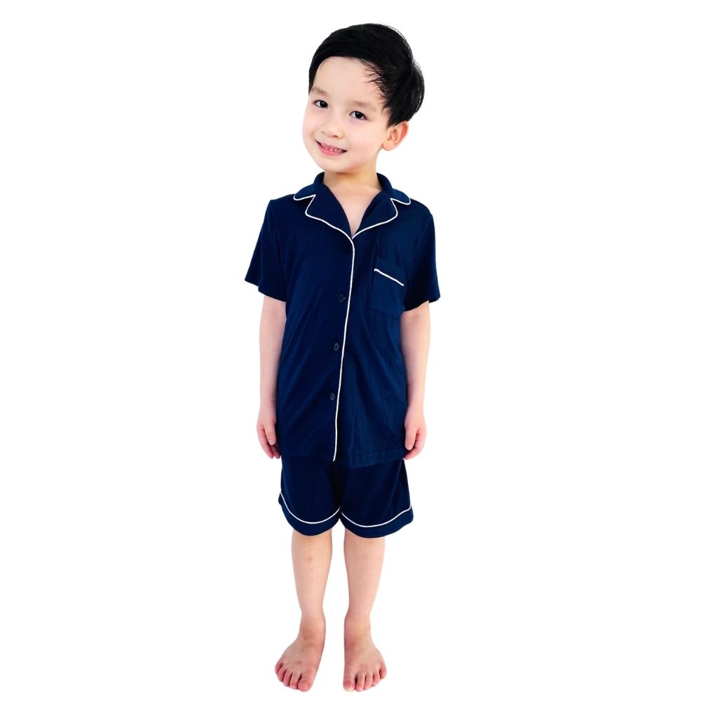MPJ Kids Alaise Bamboo Pyjamas short set– Navy Blue (4 Sizes)