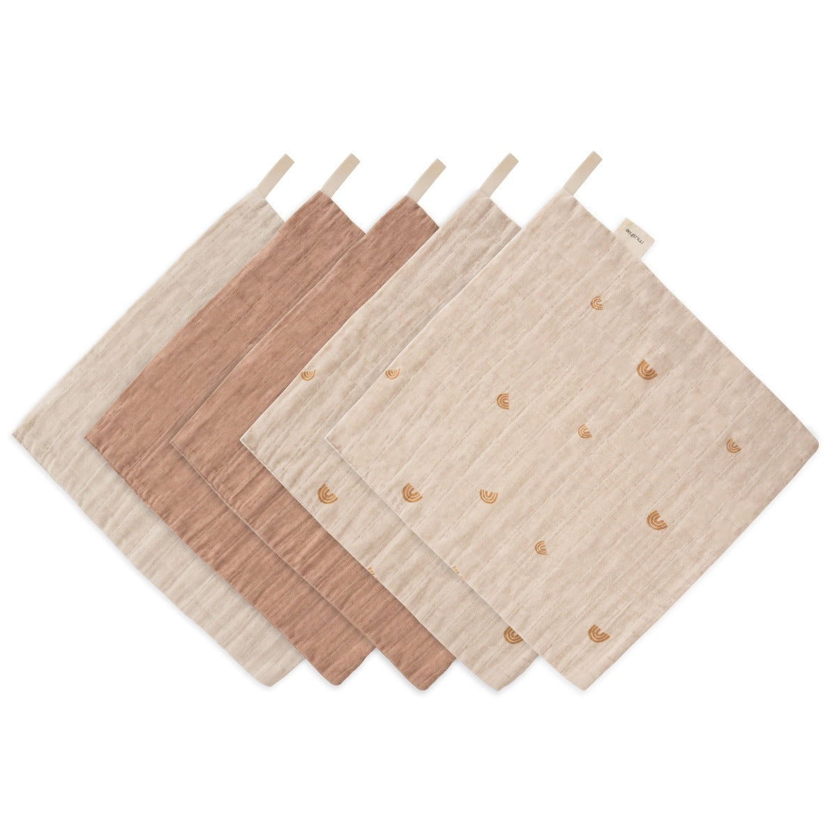 Mushie Cotton Washcloth, 5pk (2 Designs) - Pupsik Singapore