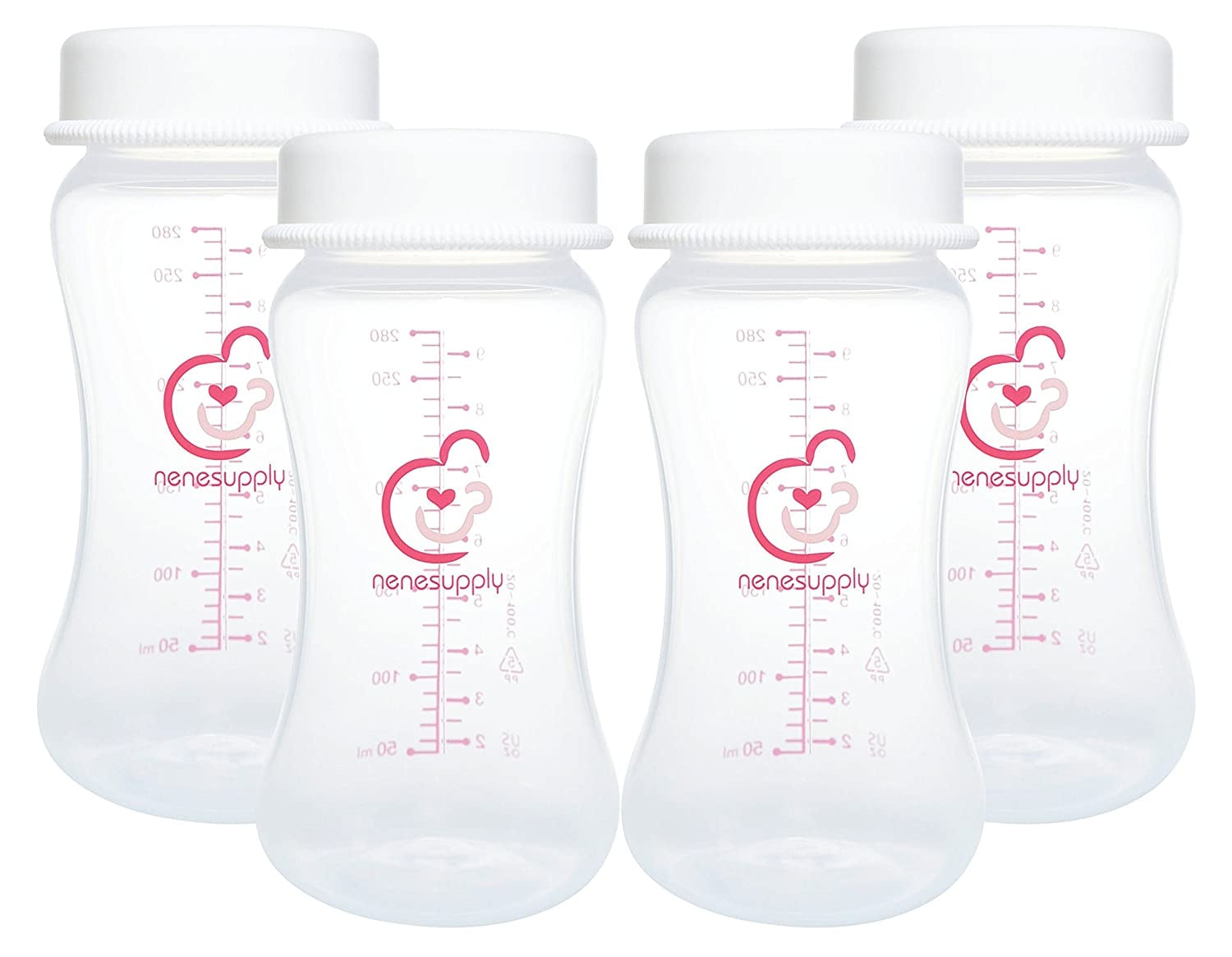 Nenesupply Wide Mouth Breastmilk Storage Bottle (280ml/9oz) (4pk)