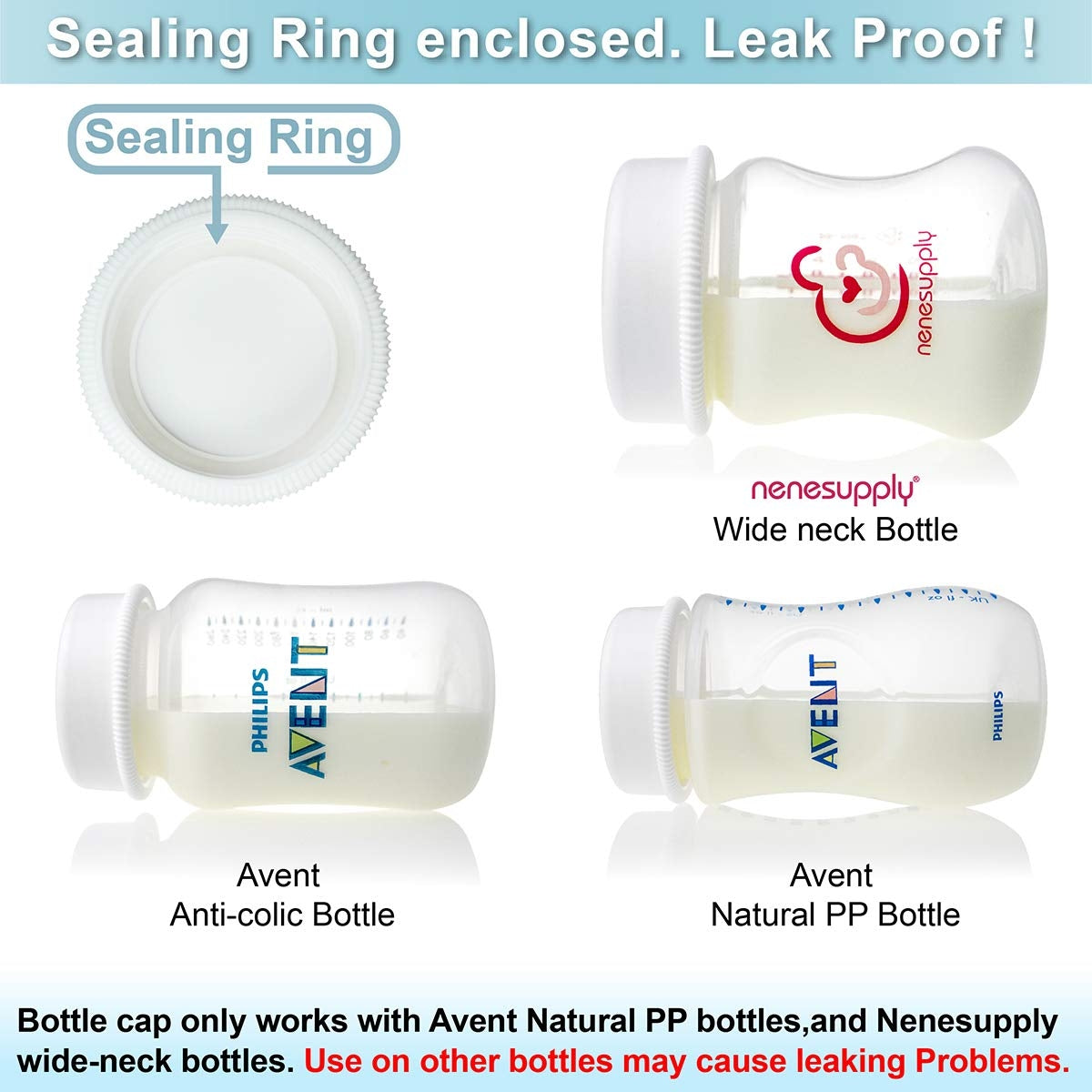 Nenesupply Wide Mouth Breastmilk Storage Bottle (280ml/9oz) (4pk)