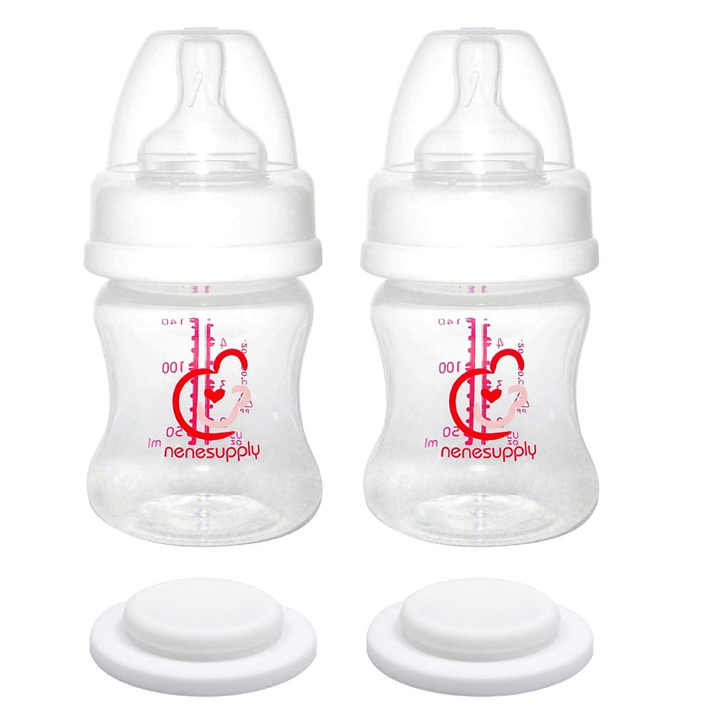 Nenesupply Wide Mouth Feeding Bottle (140ml/4.7oz) (2pk)