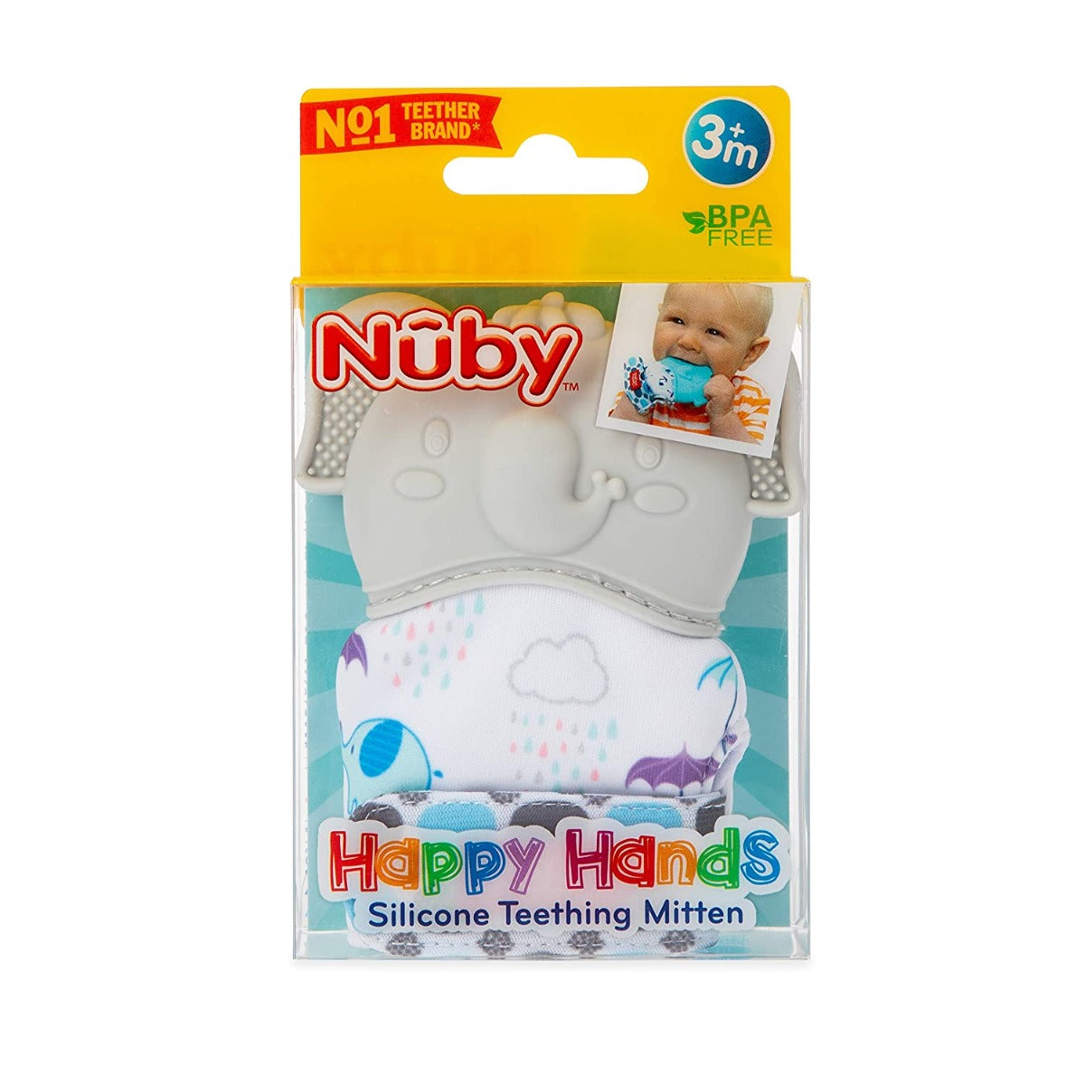 Nuby Character Silicone Teething Mittens, 1 pc - Cactus