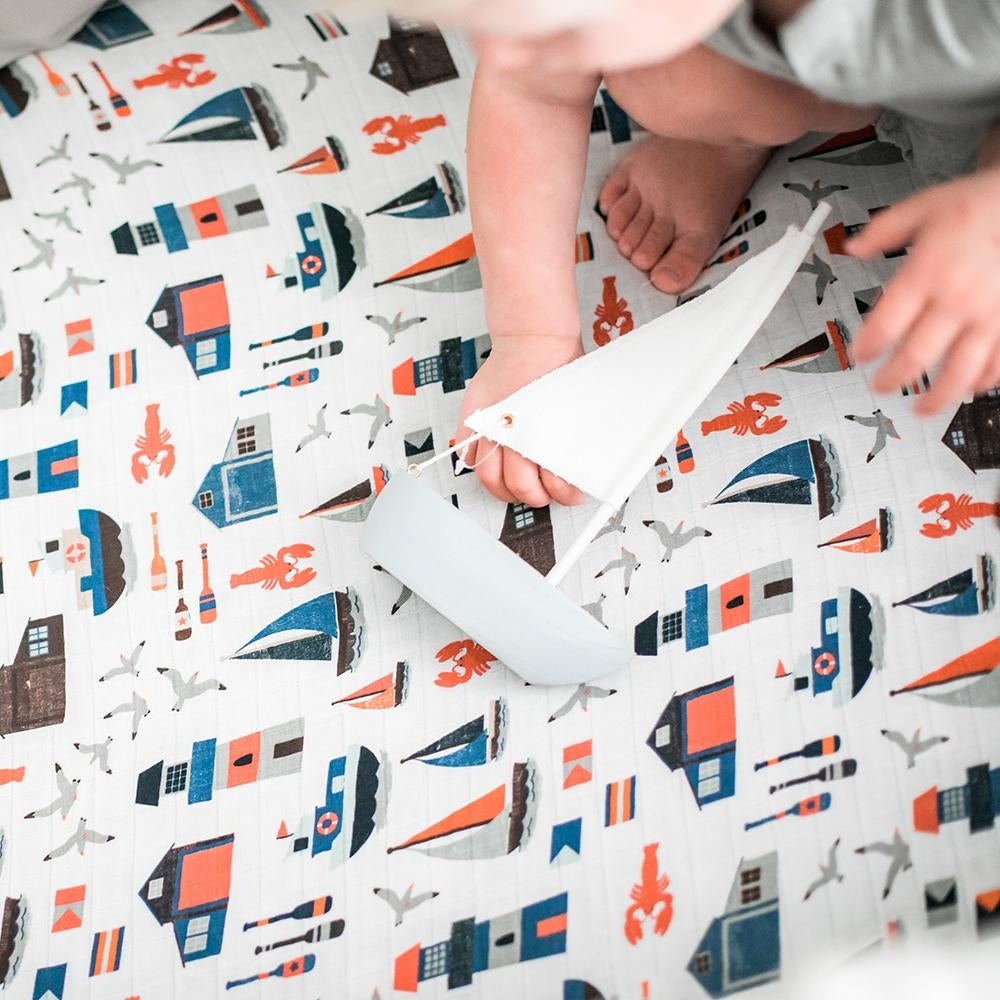 Bebe Au Lait Luxury Muslin Fitted Crib Sheet (70x130cm) (7 Designs)