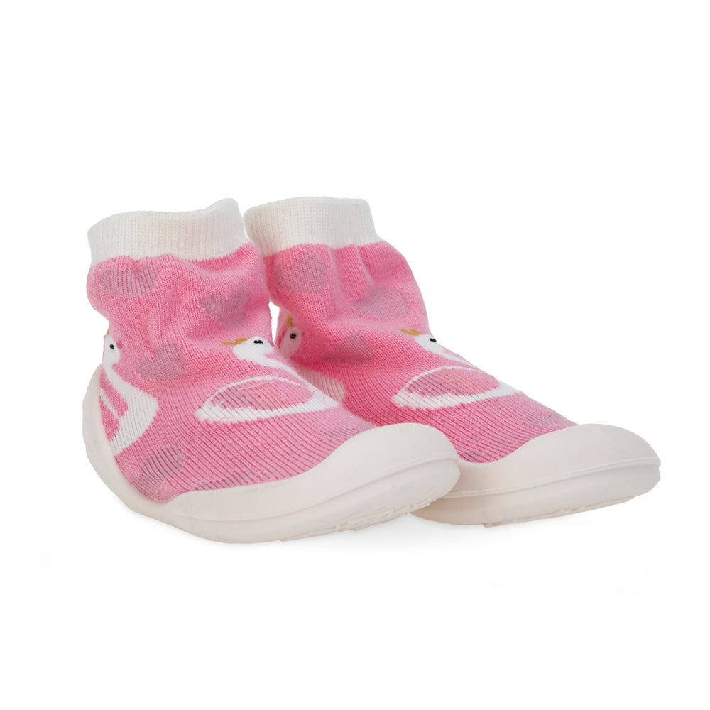 Nuby Snekz Sock & Shoe - Pink Flamingo