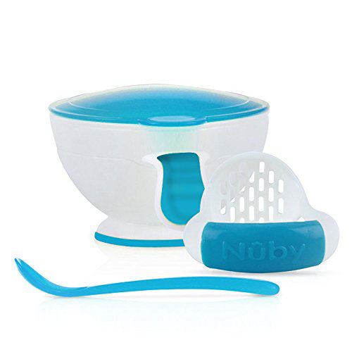 Nuby Garden Fresh Mash 'N' Feed Food Bowl and Masher (4 colors)