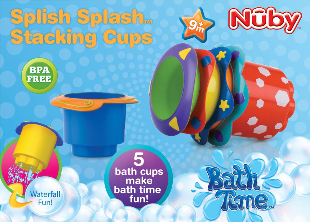 Nuby Splish Splash Stacking Bath Cups (5 pack)