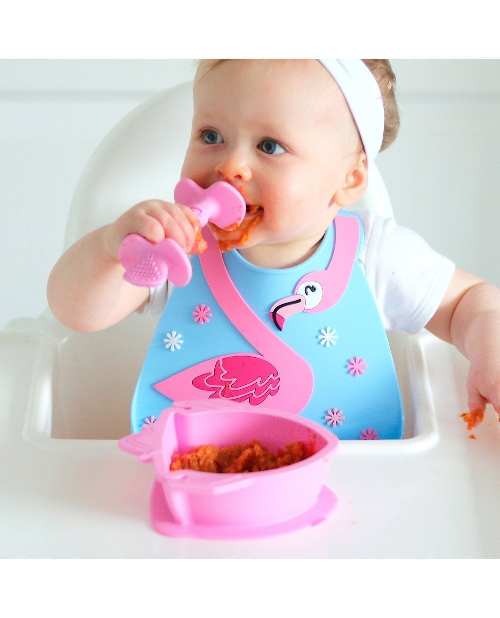 Nuby SureGrip Rocket Silicone Suction Bowl - Pink