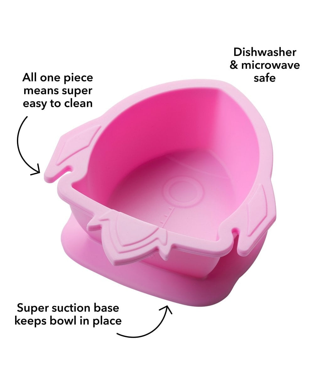 Nuby SureGrip Rocket Silicone Suction Bowl - Pink