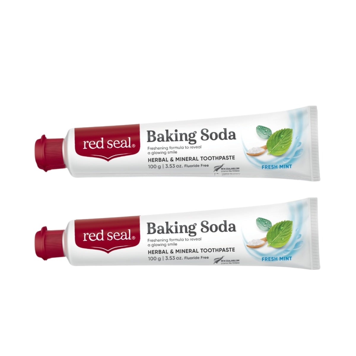 Red Seal Baking Soda Fresh Mint Natural Toothpaste, 100g x 2pk (Exp 06/27)